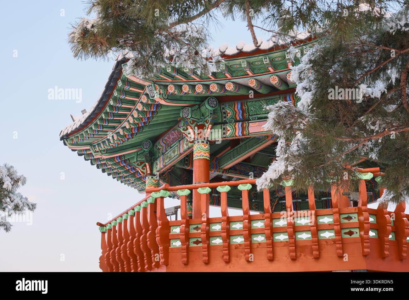 Seoul, South Korea: Traditional Korean pavilion on Eungbongsan with ...