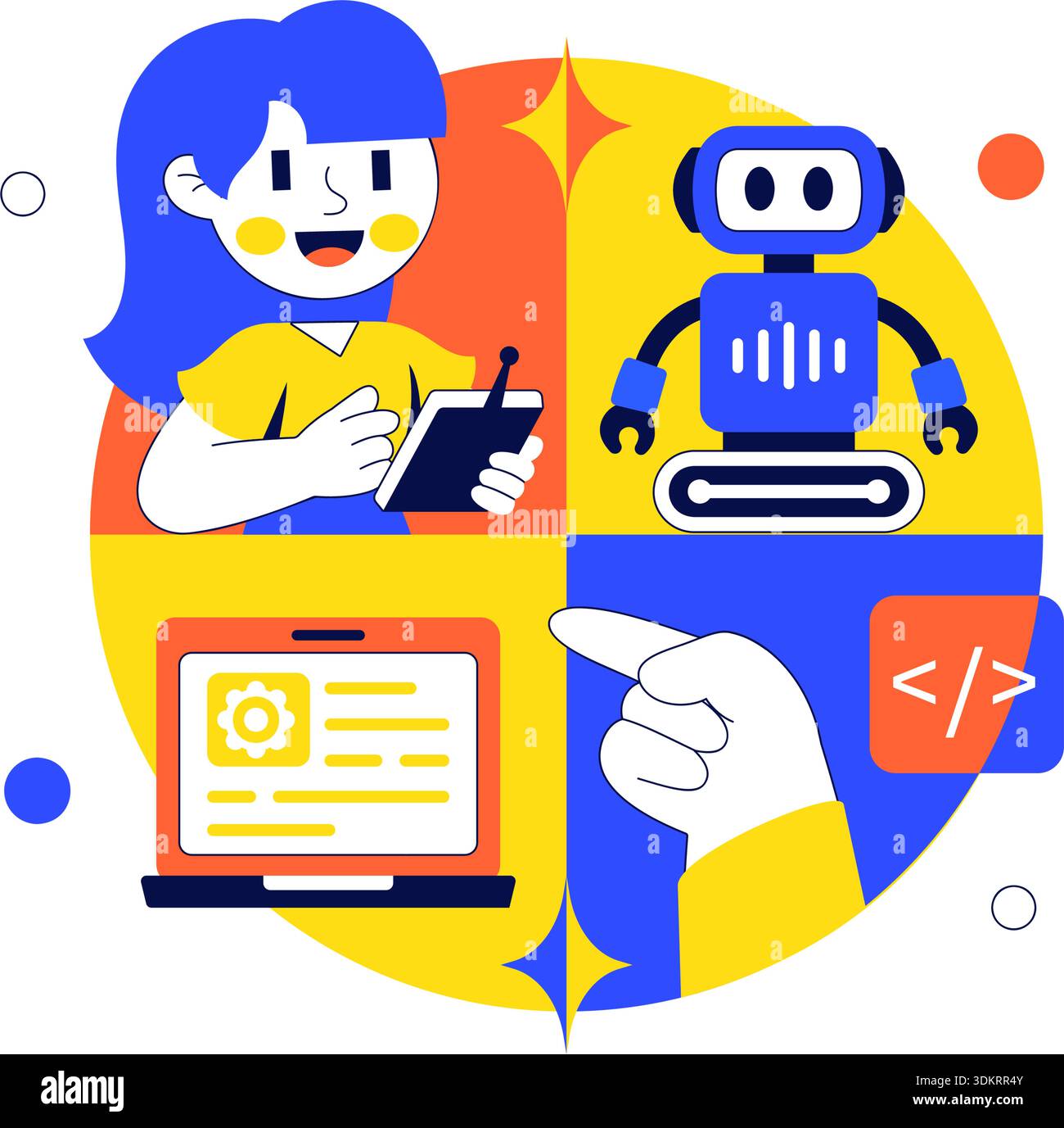 Robotics For Kids Education Vector Illustration Featuring Learning ...