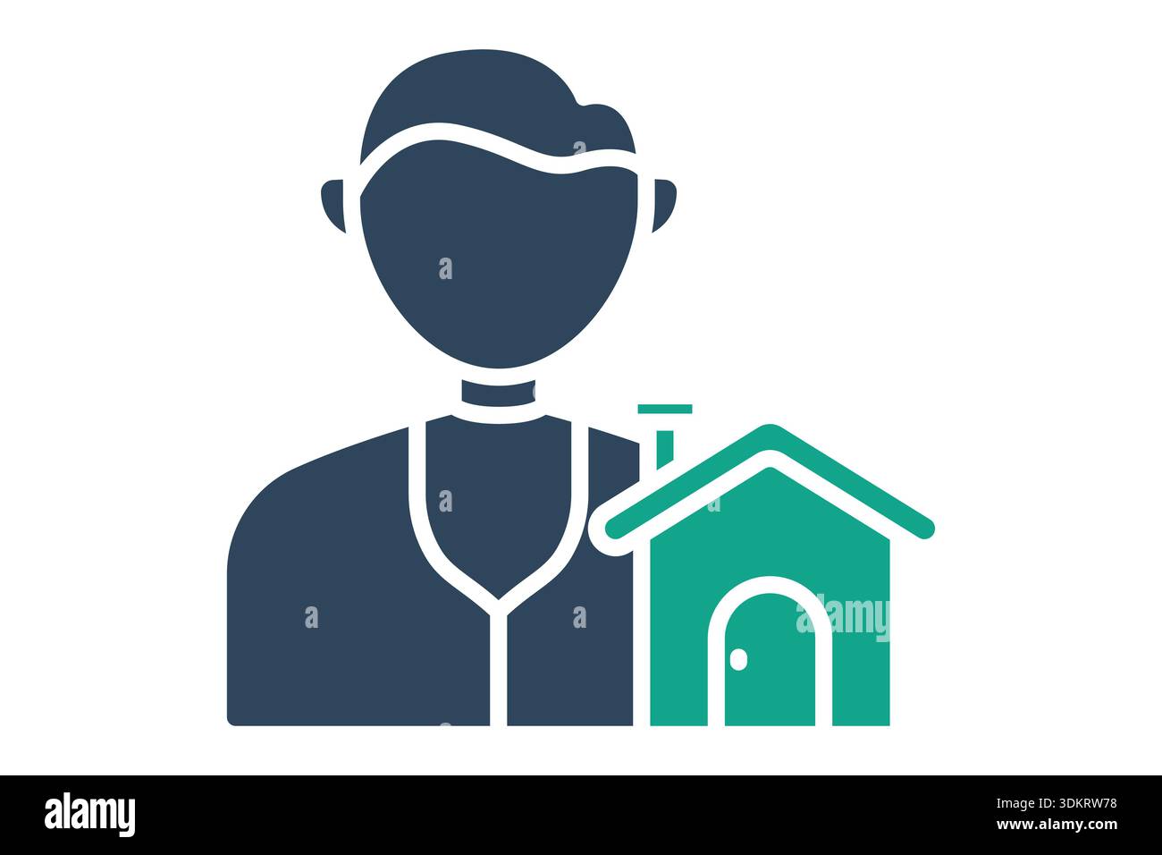 Agent solid icon. Icon related to real estate. Residential elements vector illustration Stock Vector