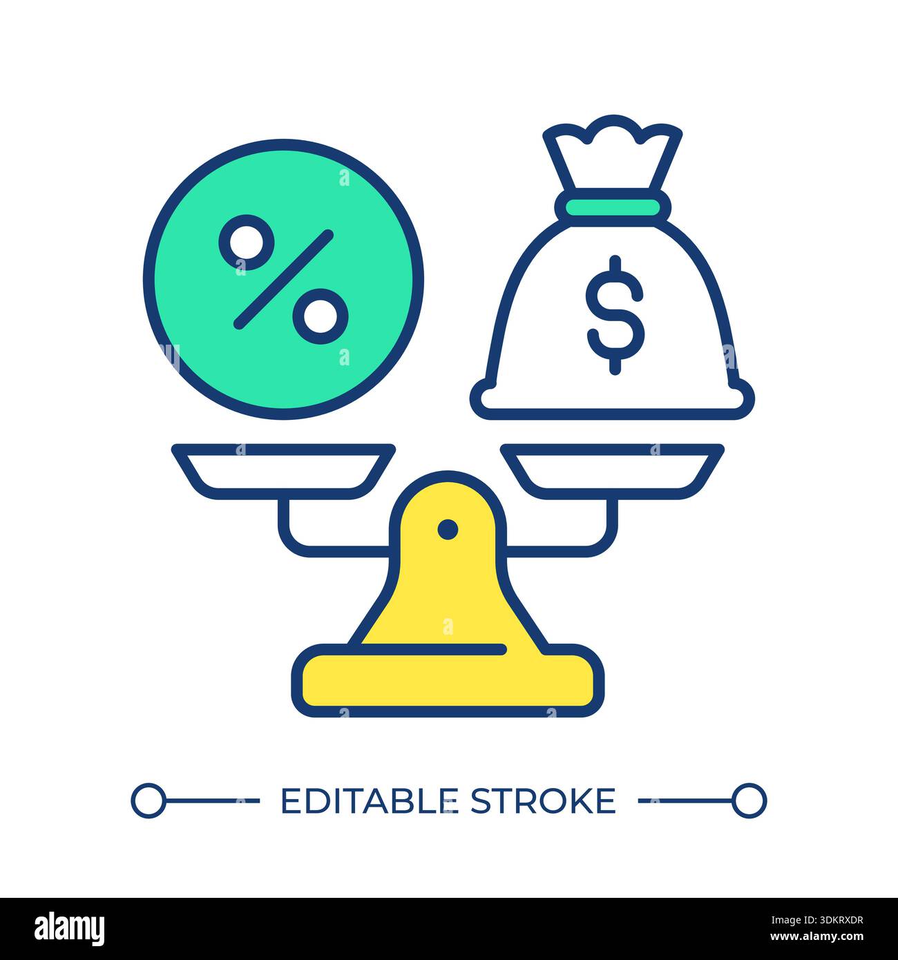 Financial factors comparison line color icon Stock Vector Image & Art ...