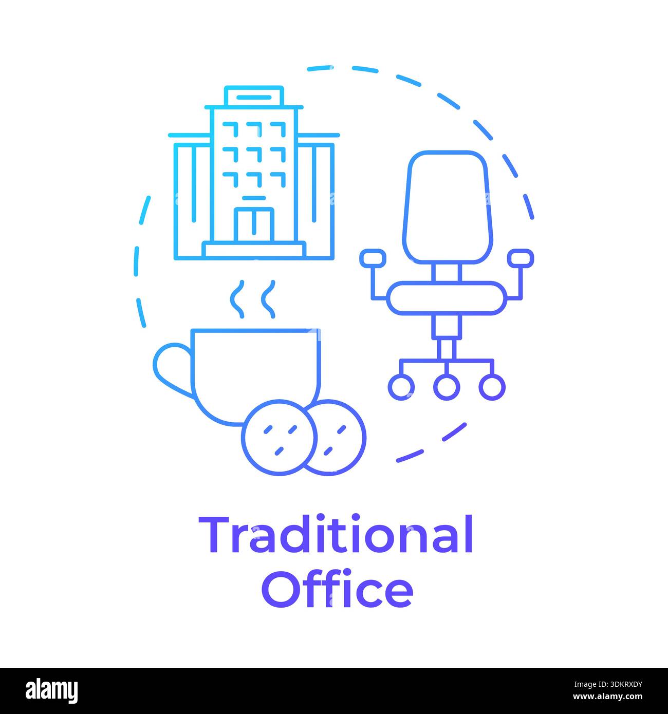 Traditional office blue gradient concept icon Stock Vector Image & Art ...