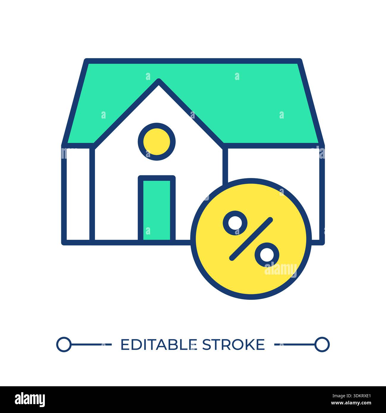 Real estate finance line color icon Stock Vector