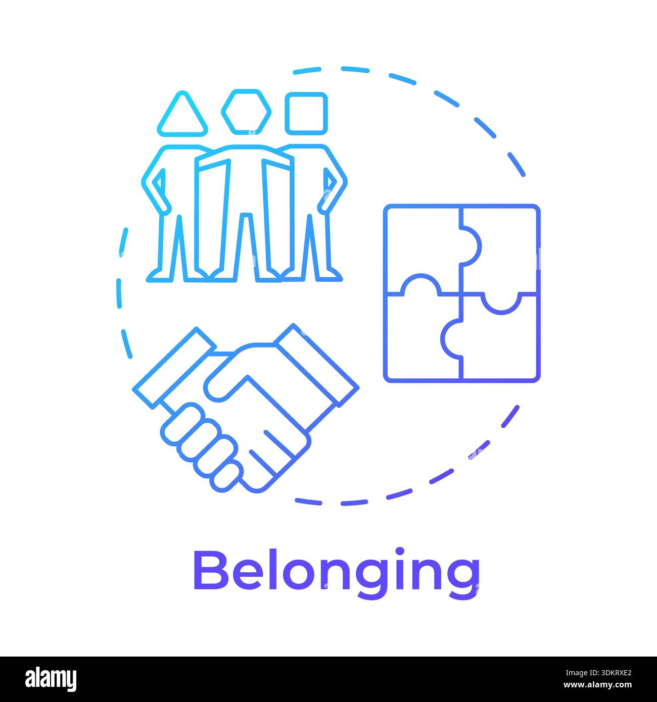 Belonging blue gradient concept icon Stock Vector