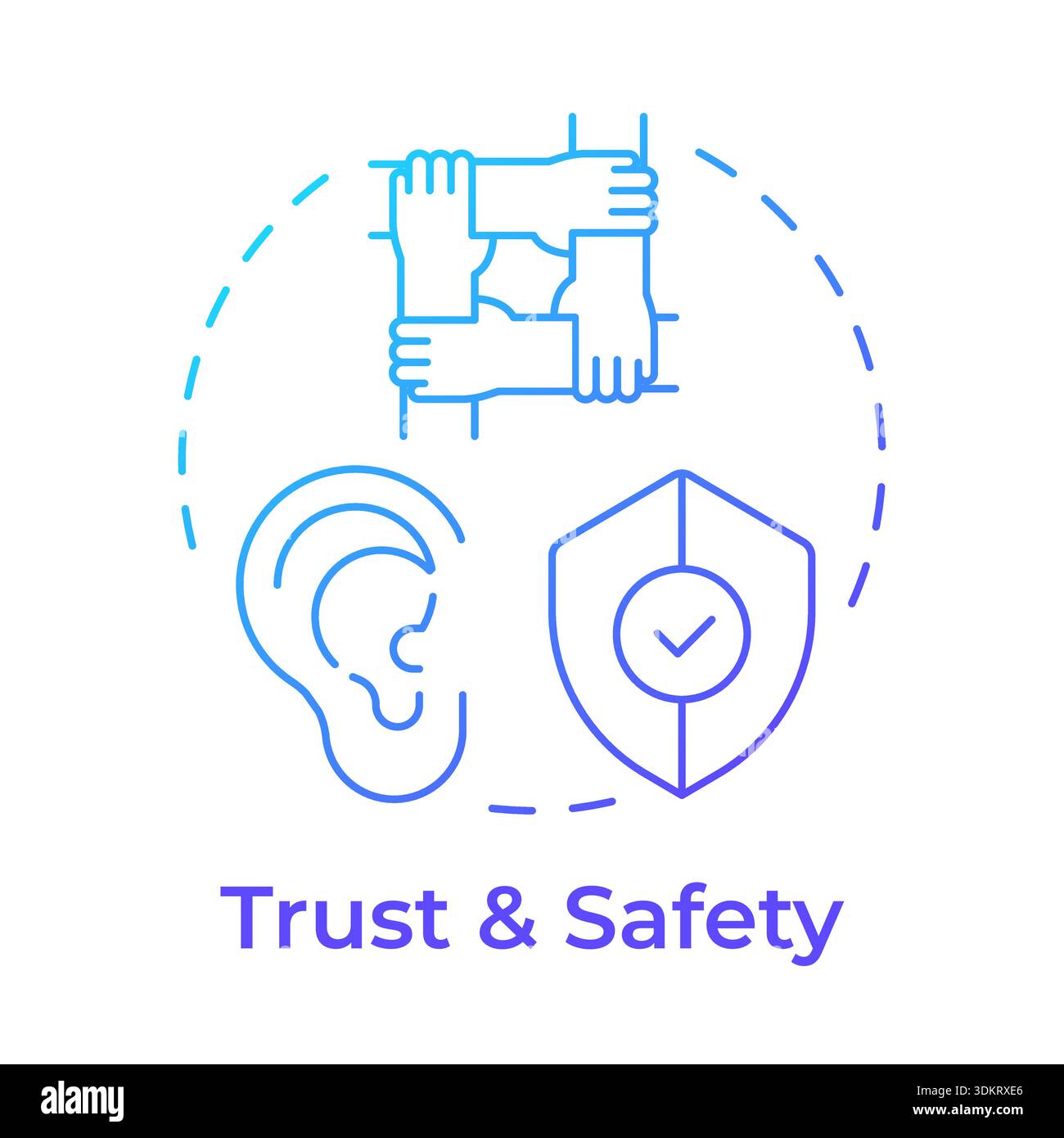 Trust and safety blue gradient concept icon Stock Vector