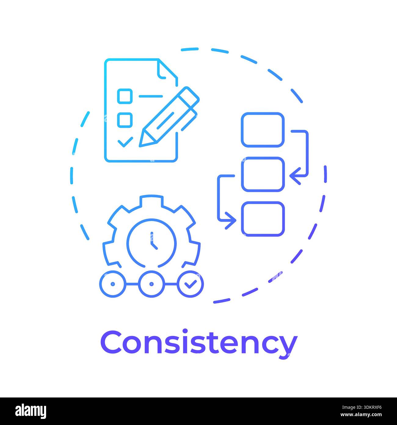 Consistency blue gradient concept icon Stock Vector