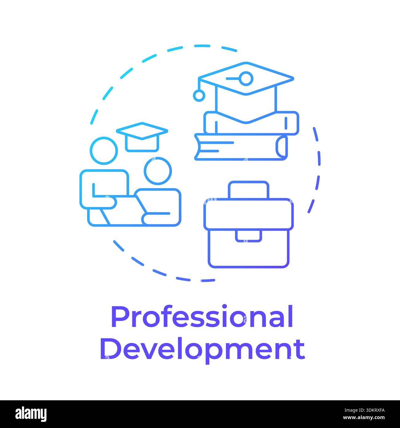 Professional development blue gradient concept icon Stock Vector