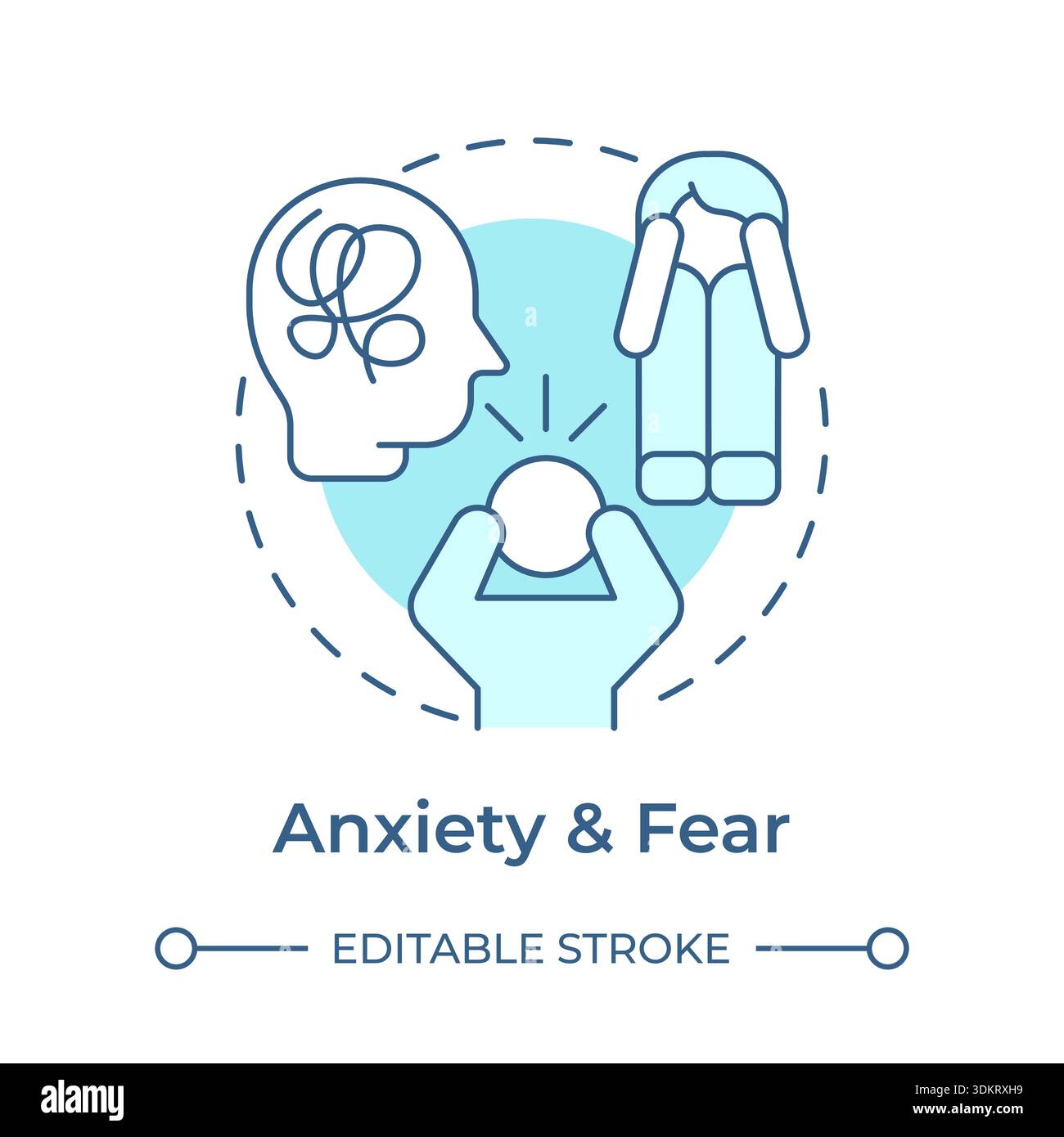 Anxiety and fear soft blue concept icon Stock Vector Image & Art - Alamy