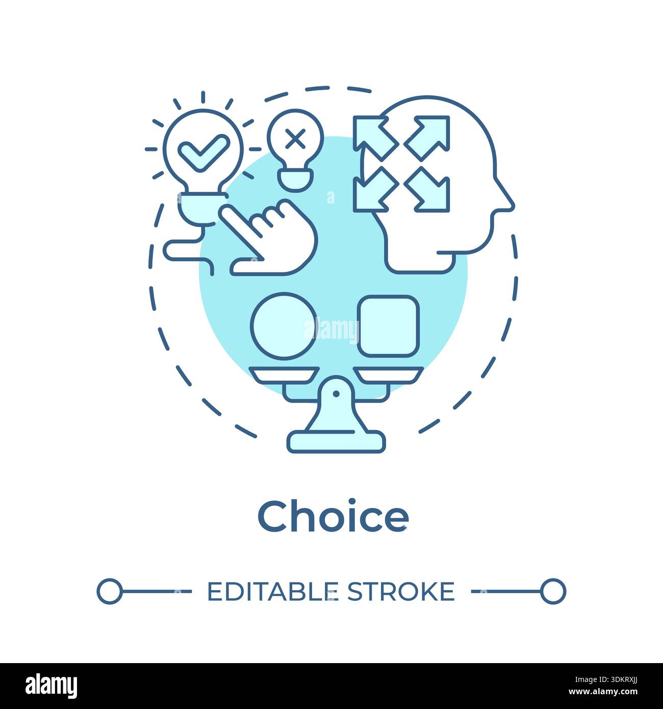 Choice soft blue concept icon Stock Vector