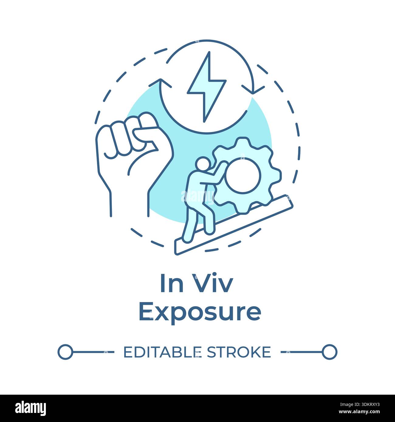 In viv exposure soft blue concept icon Stock Vector