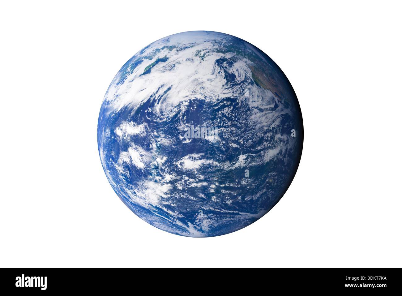 Detailed Earth Globe With White Cloud Cover Isolated On White ...