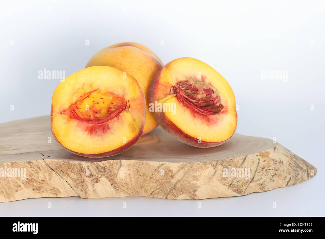 ripe peaches isolated on white Stock Photo