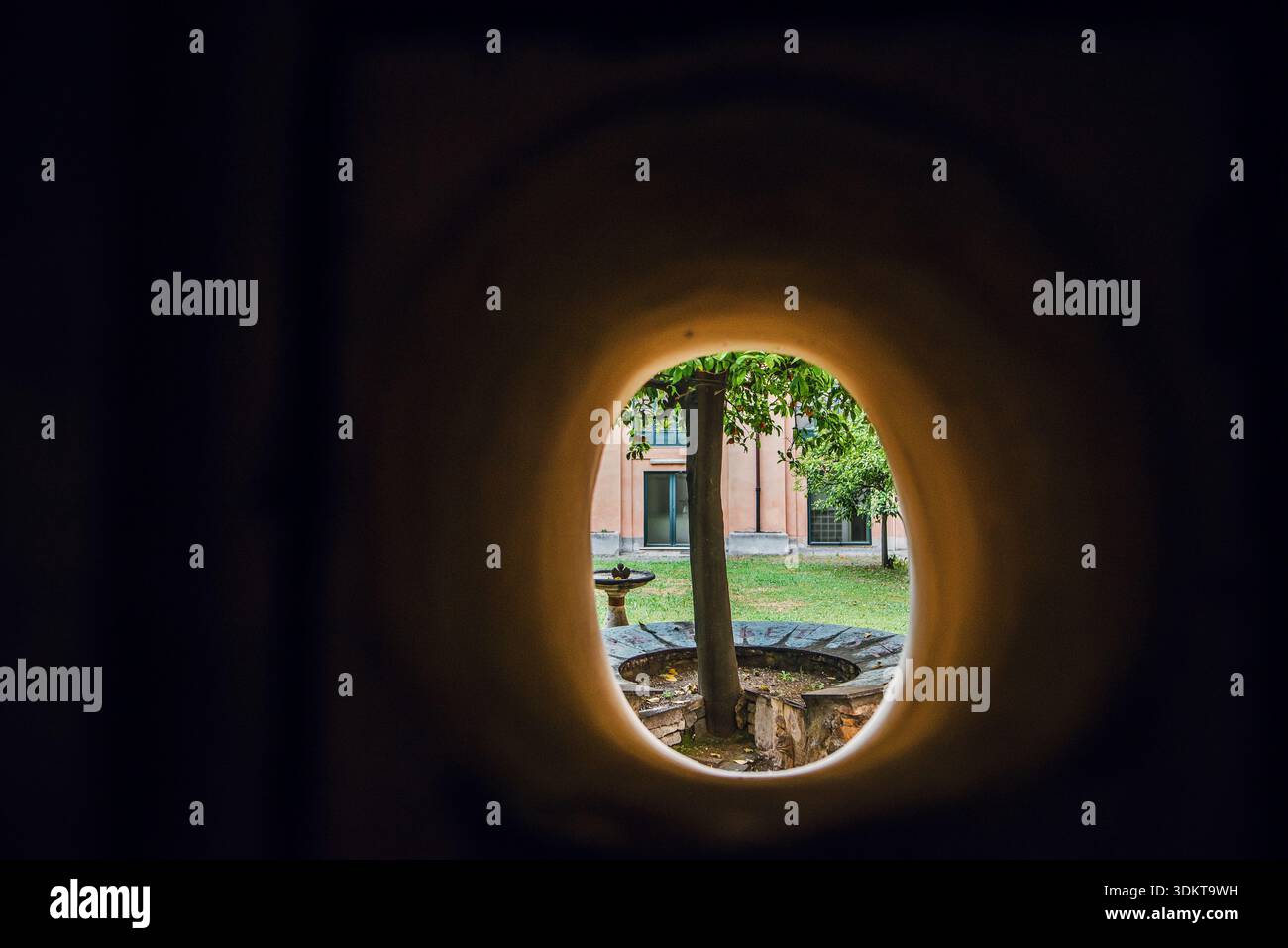 View Through Archway in Rome Stock Photo