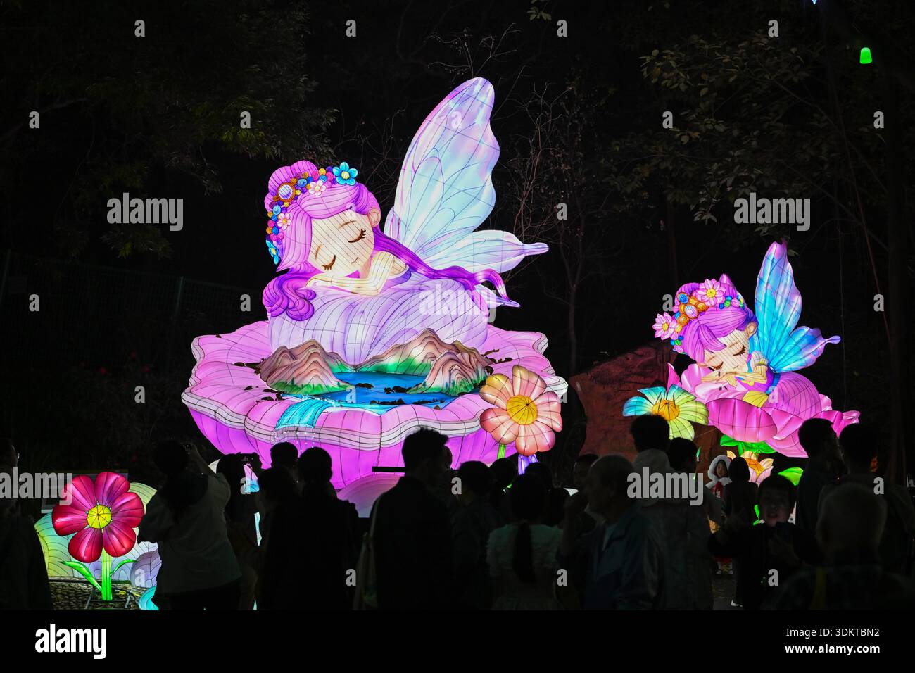 Visitors admire lantersn at the Spring Festival Lantern Show in Yuexiu ...