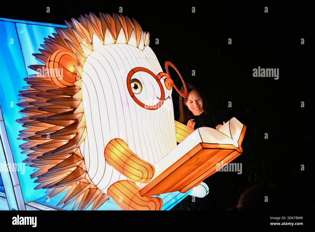 Visitors admire lantersn at the Spring Festival Lantern Show in Yuexiu ...