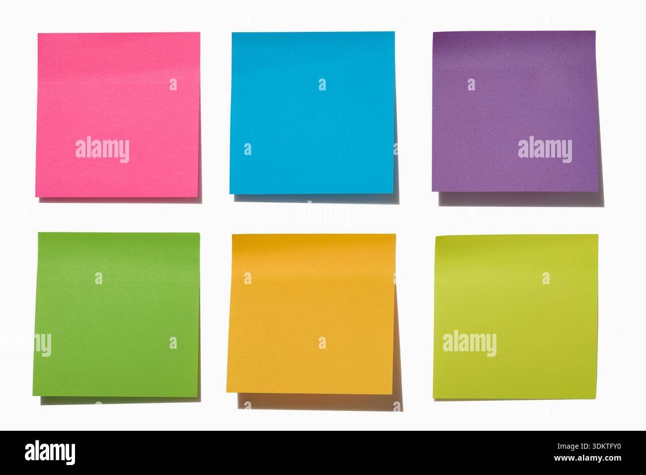 Colorful post it notes on white background Stock Photo