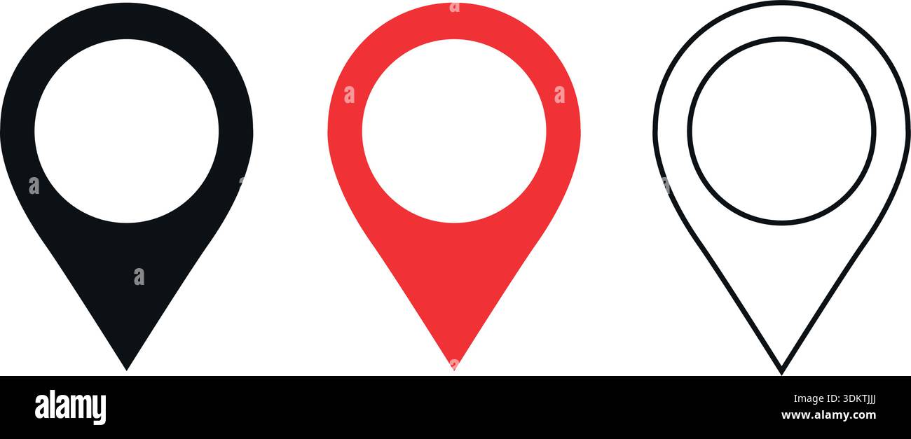 Location pin icon on transparent background Stock Vector