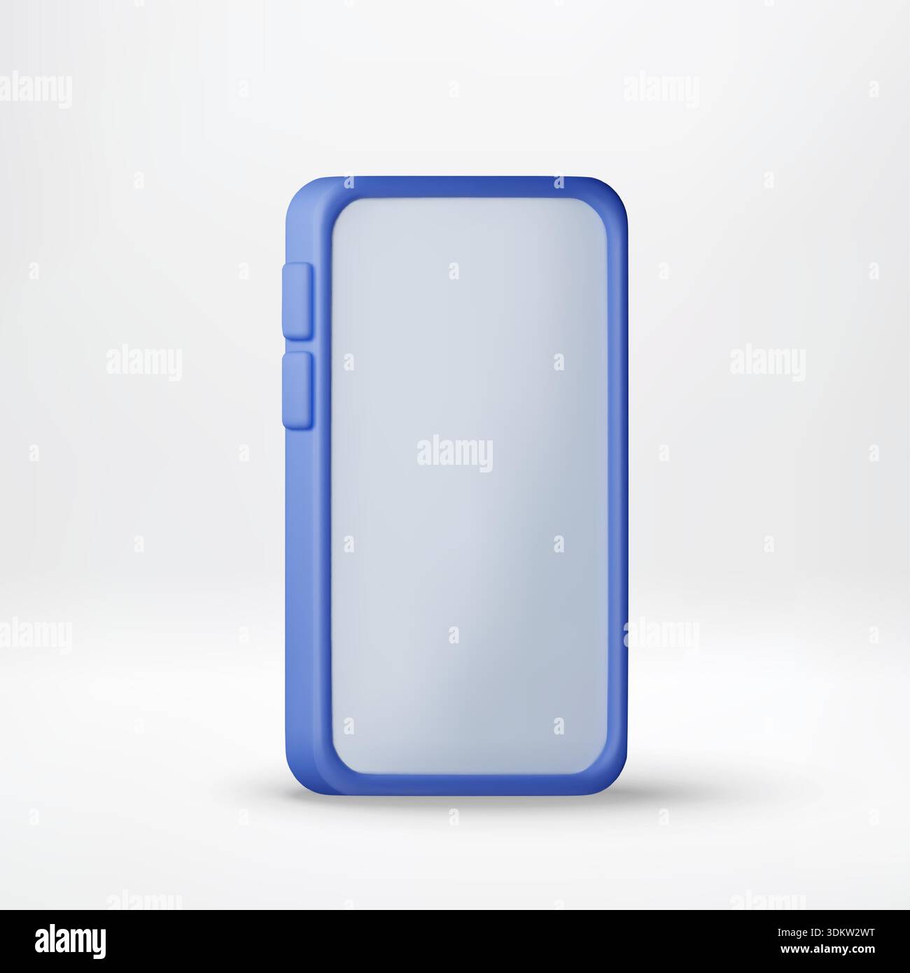 3D Blue smartphone with a blank screen Stock Vector