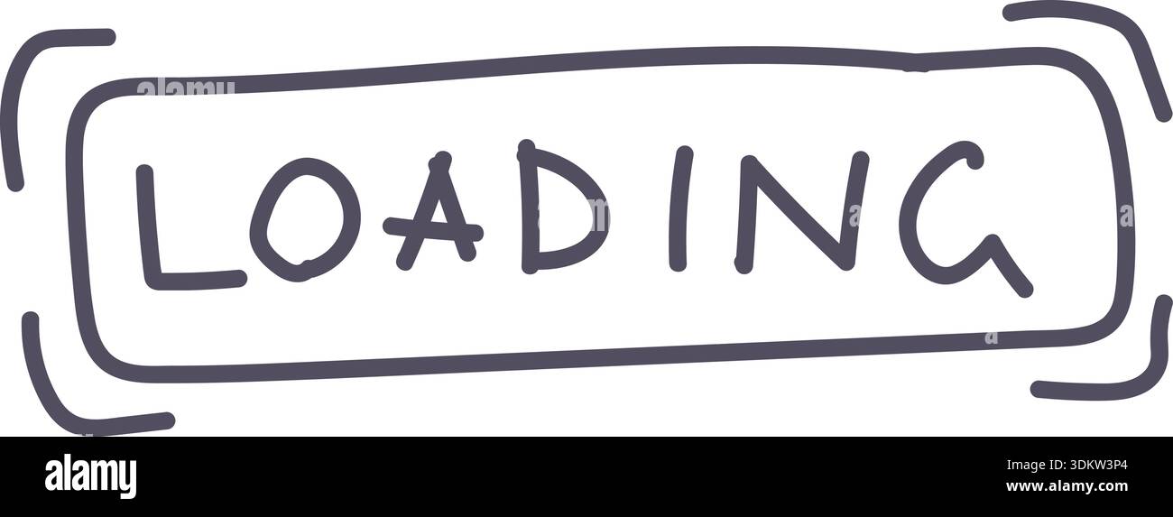 Dark grey loading icon element. Ai interface doodle style illustration ...