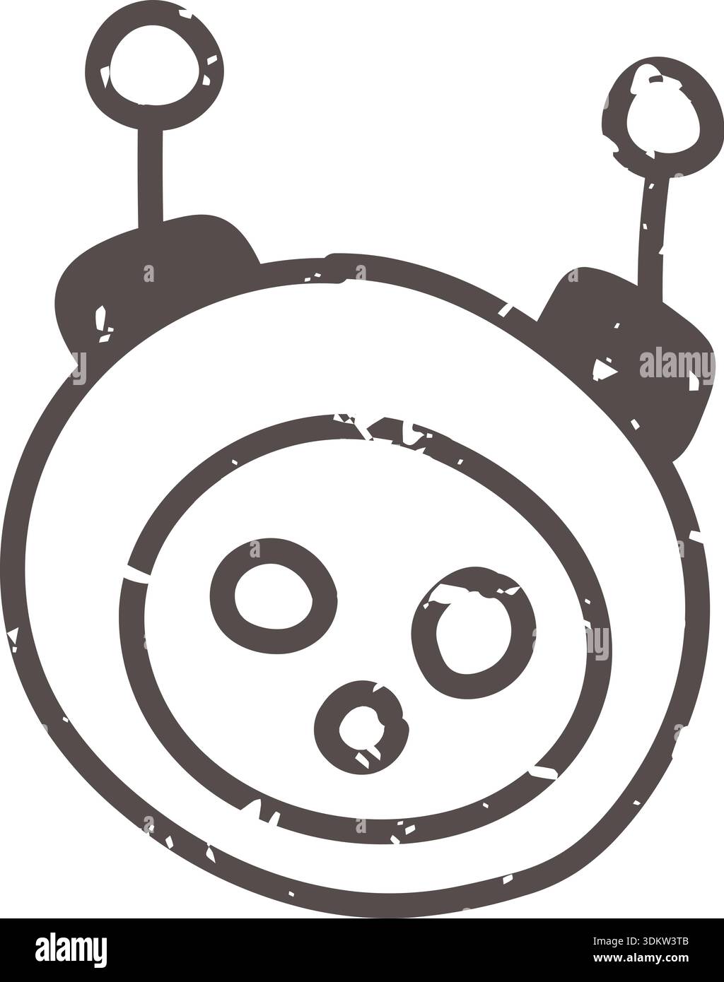 Brown bot icon element. Ai interface doodle style illustration Stock Vector