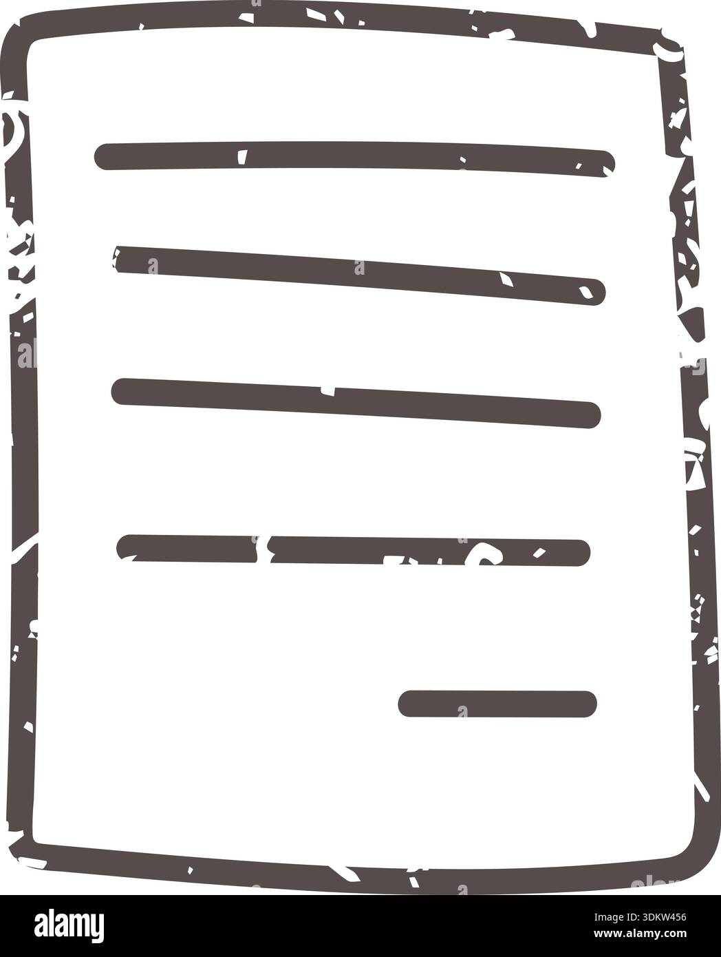 Brown document icon element. Ai interface doodle style illustration Stock Vector