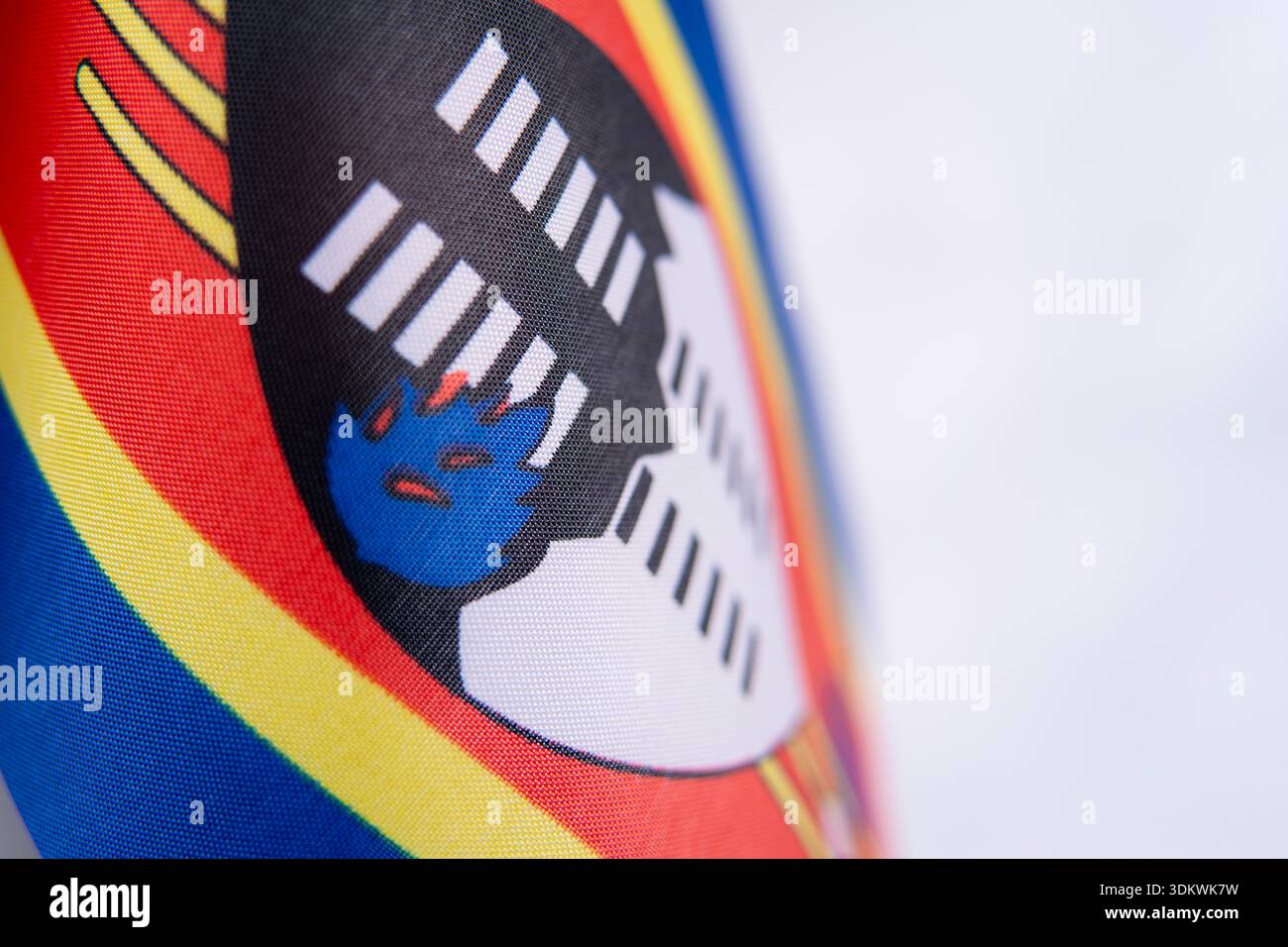 Close Up Fabric Texture of Eswatini Flag Stock Photo - Alamy