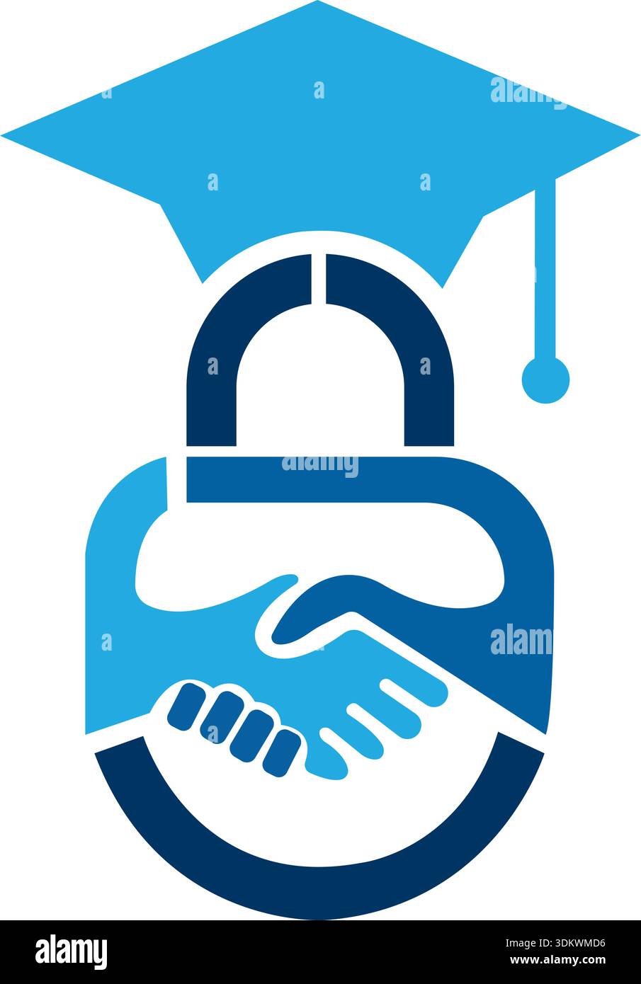 Education learn Handshake Lock Logo Icon Design Stock Vector