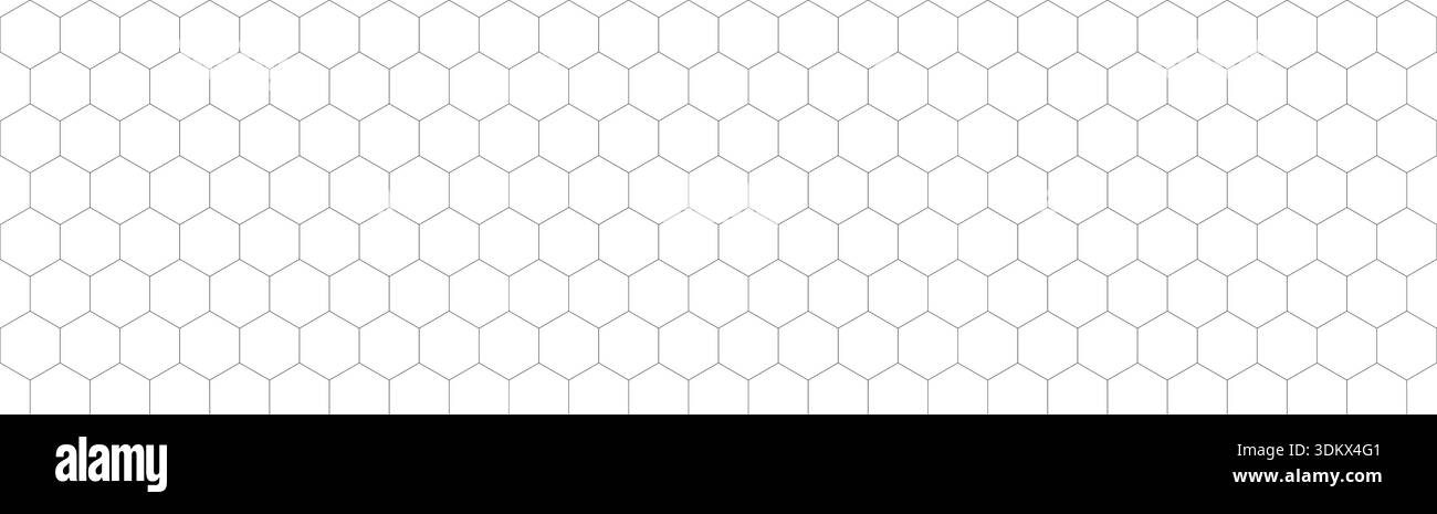 Hexagon or honeycomb seamless pattern. Horizontal background with carbon fiber pattern. Monochrome texture with nano tech elements. Vector simple abst Stock Vector
