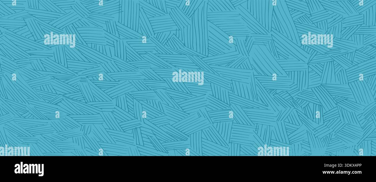 Crosshatch hand drawn blue texture. Crayon diagonal strokes in geometric pattern. Cross hatching paper effect with small dash linear shading creates v Stock Vector
