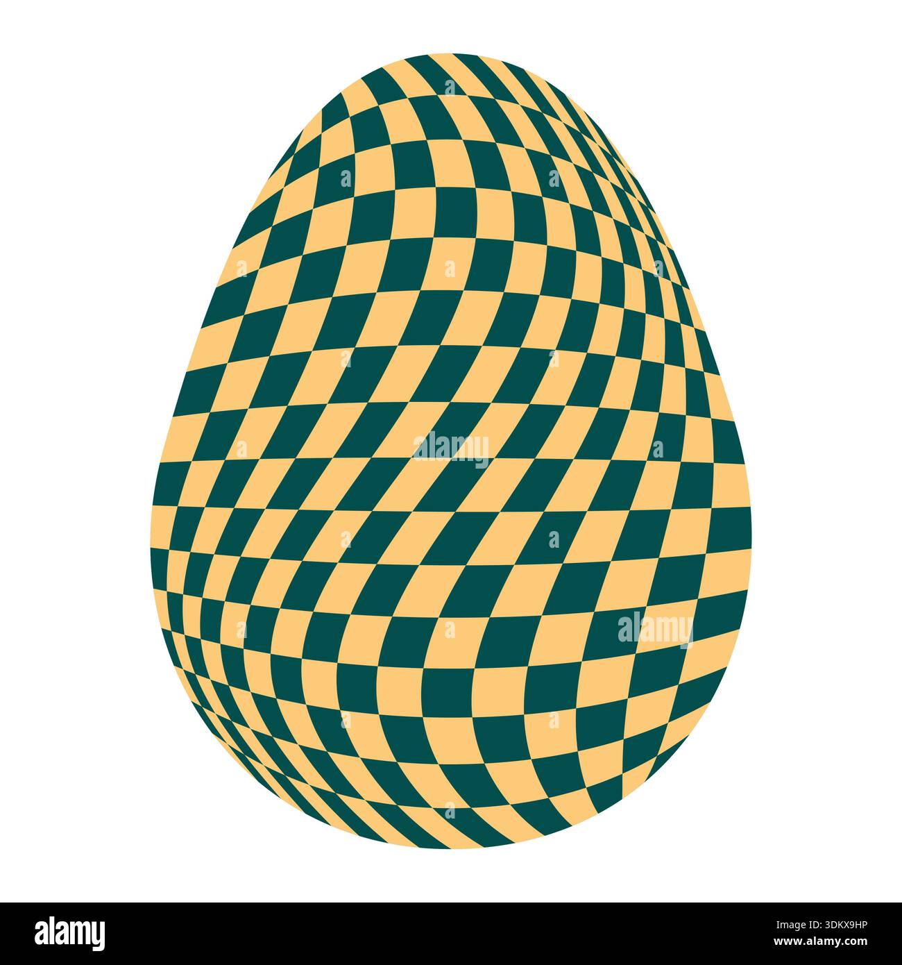 Easter eggs with retro groovy patterns in 60s-70s style. Groovy hippie Happy Easter with distorted psychedelic design. Vector Stock Vector