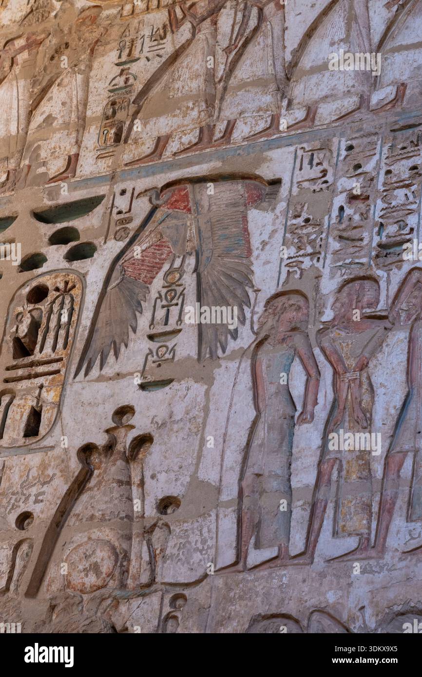 Habu temple, mortuary temple of Ramses III, Luxor, Egypt Stock Photo ...