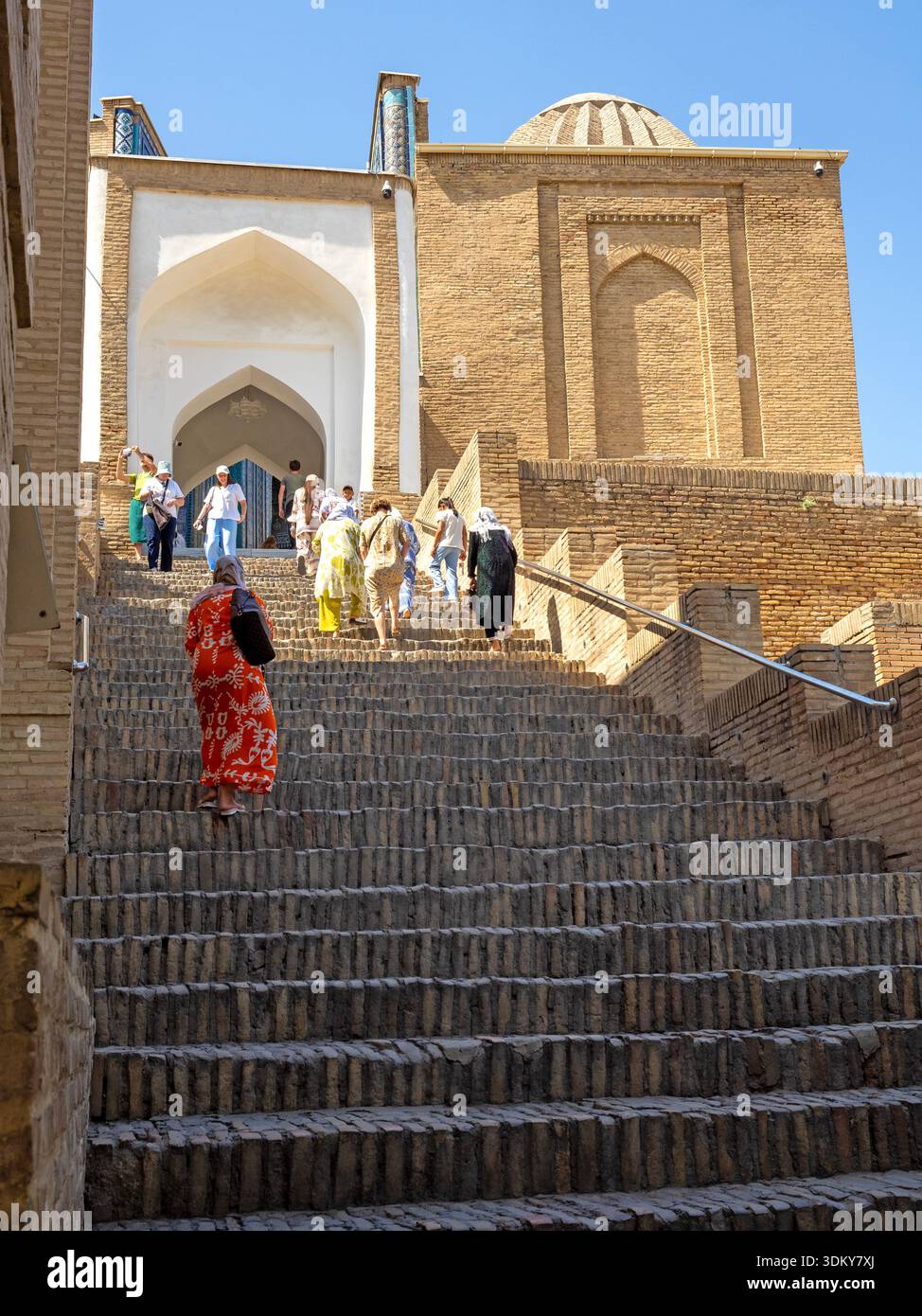 Stairway into Shah-i-Zinda Necropolis, Samarkand Stock Photo