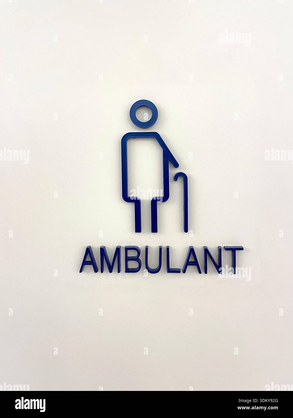 A clear and modern sign indicating an area for ambulant individuals, featuring a simple graphic design for easy recognition Stock Photo