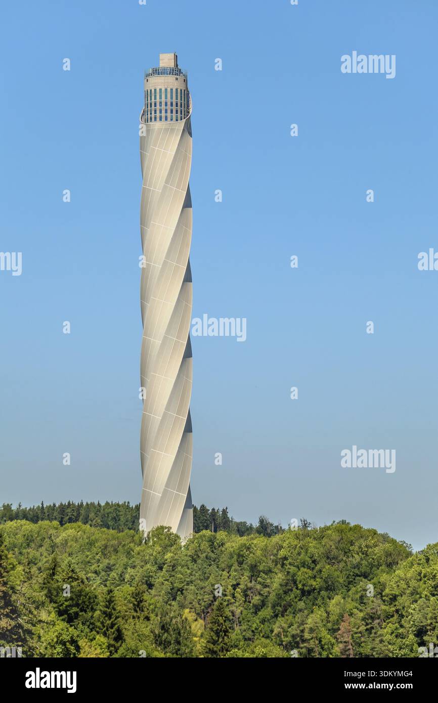 Test tower for elevators in Rottweil with viewing platform 232 m above ...