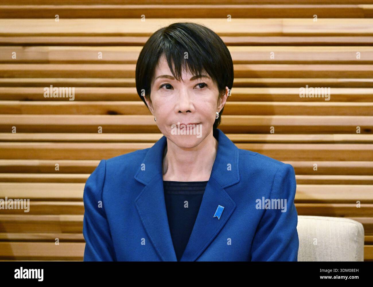 Japanese Prime Minister Sanae Takaichi attends a cabinet meeting at ...