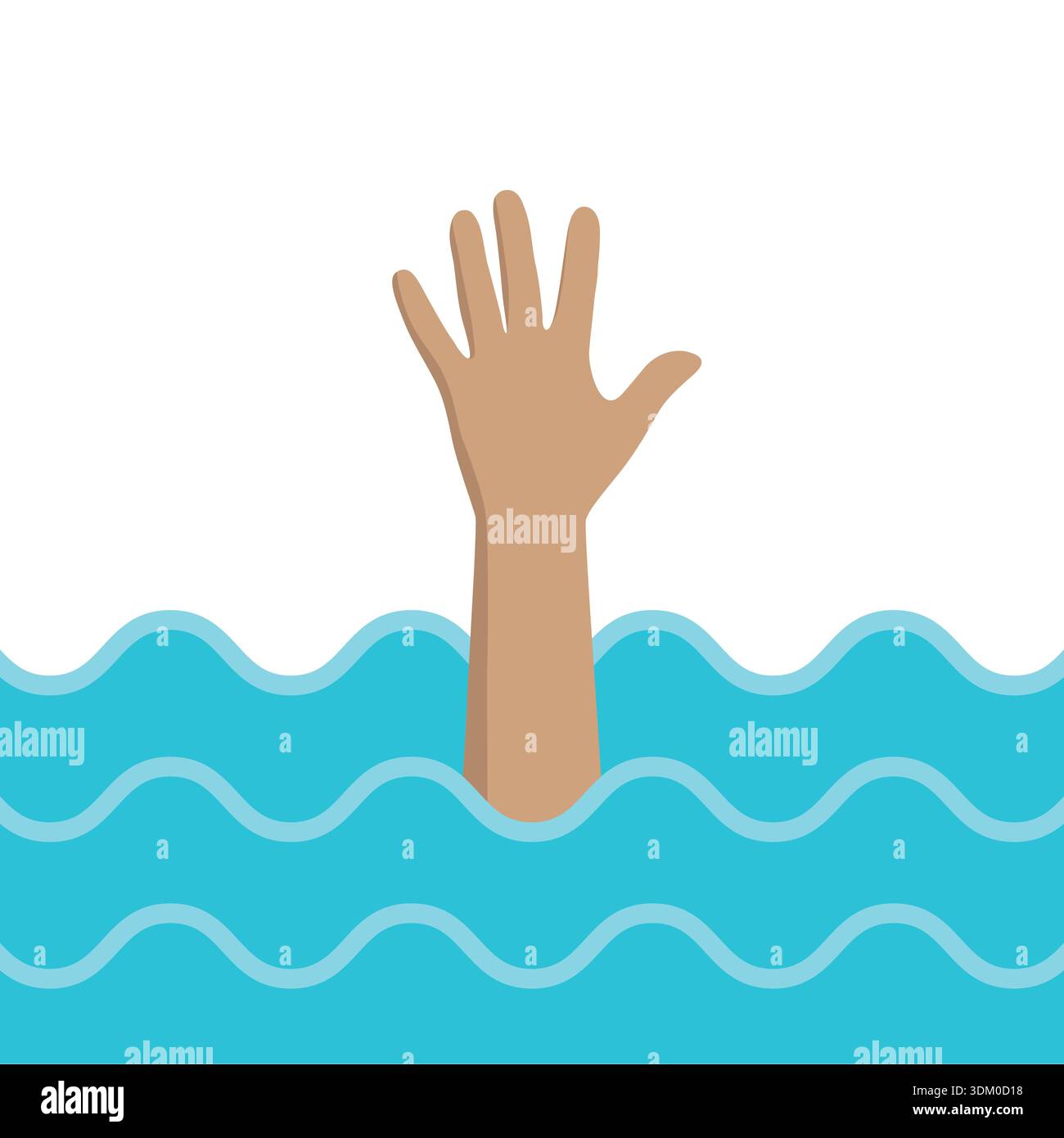 illustration of a drowning businessman hand in water helping business ...