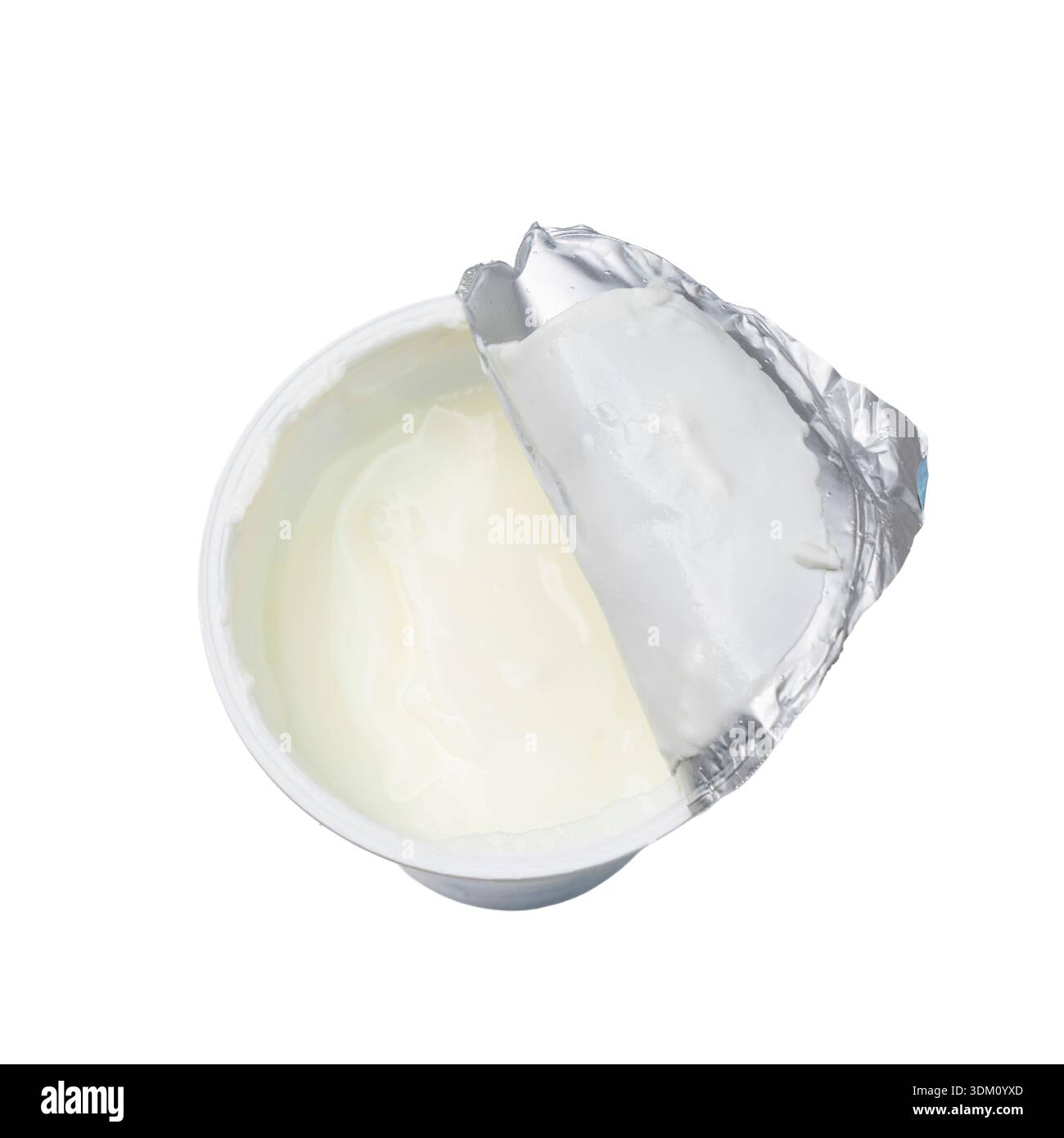 an open yogurt pot on a transparent background Stock Photo