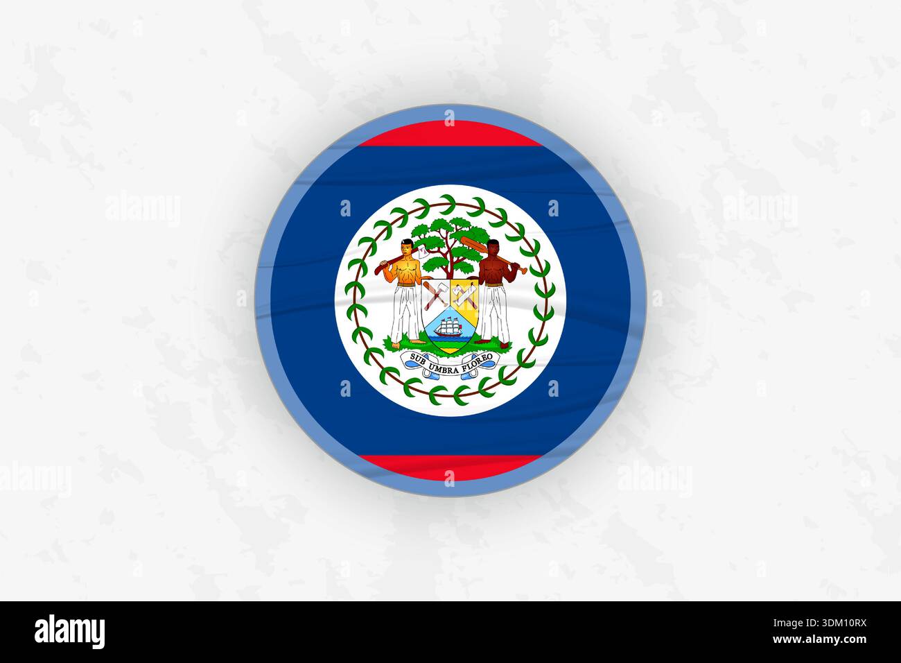Belize Flag Circular Sticker Design, National Pride Decal. Vector ...