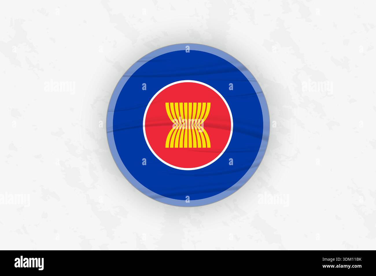 ASEAN Flag Circular Sticker Design, National Pride Decal. Vector ...