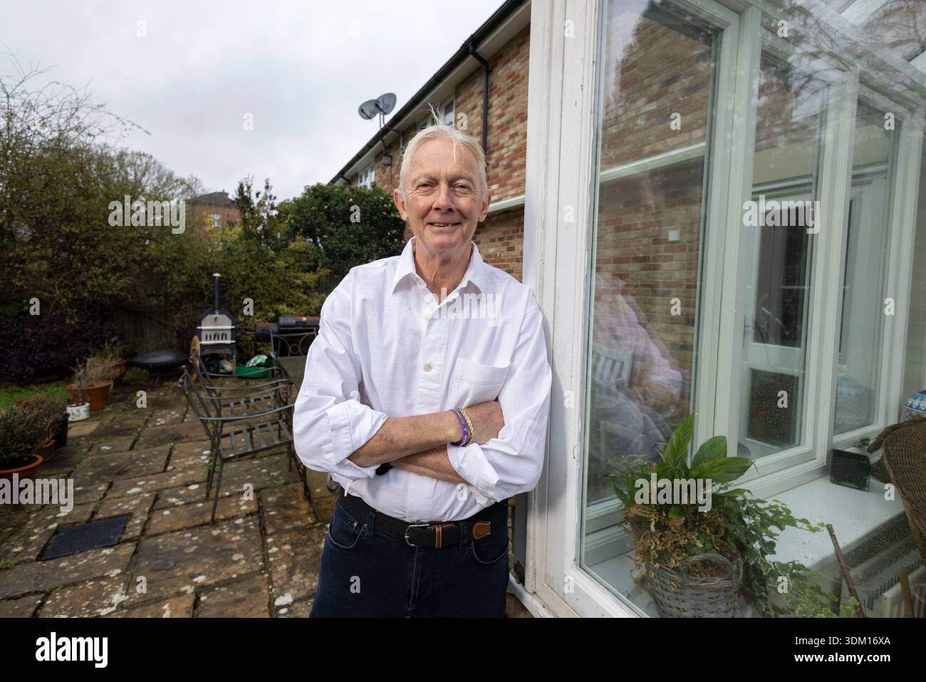Tony Pigott, former England and Sussex fast bowler and right handed batsman, photographed at home in Wadhurst in East Sussex, England, United Kingdom. Stock Photo
