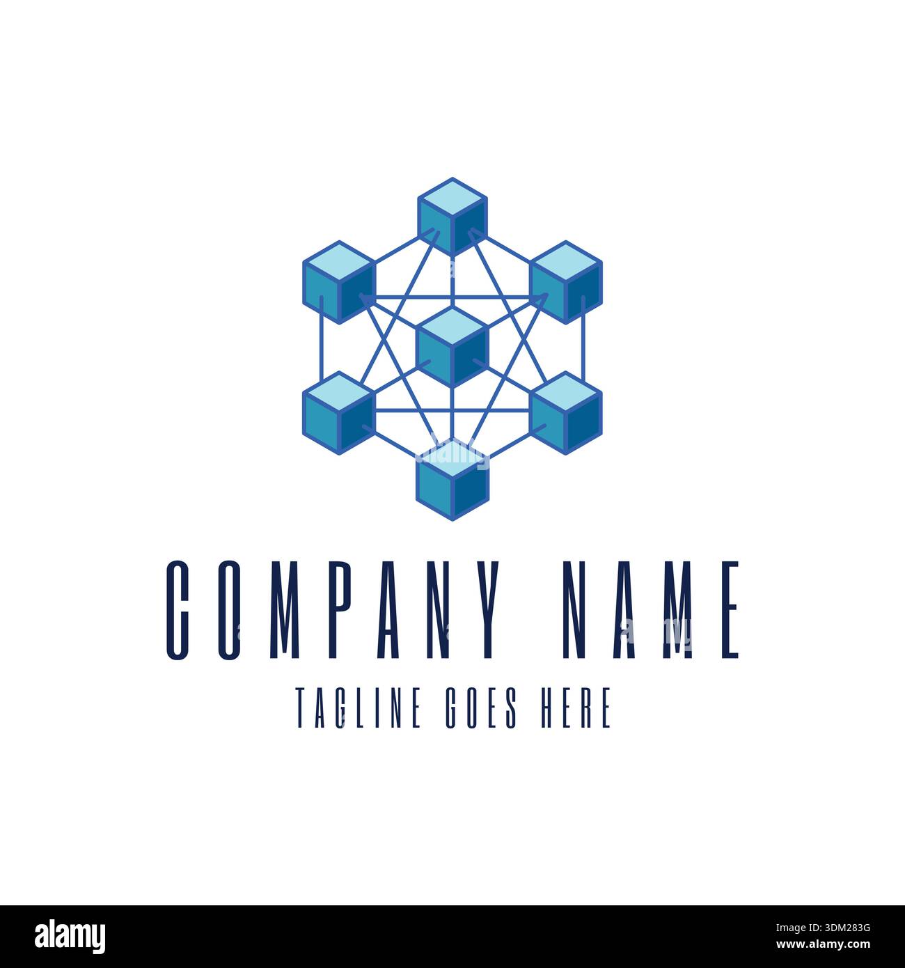 Technology Data Network Connections Blockchain Icon Business Solution Stock Vector