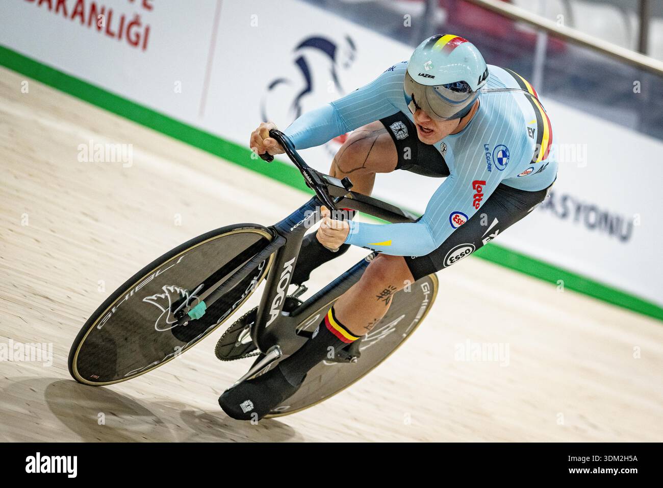 VINGERHOETS Yeno ( BEL )  Belgium  Querformat - quer - horizontal - Landscape - Event/Veranstaltung: UEC Track Cycling European Championships 2026 - Category/Kategorie: Cycling - Track Cycling  European Championships - Location/Ort: Asia - Türkiye - Konya - Discipline: Sprint - Category: Elite Men - Distance: 200 m - Date/Datum: 03.02.2026  Tuesday  Day 3 - Photographer: © Arne Mill - frontalvision.com Stock Photo