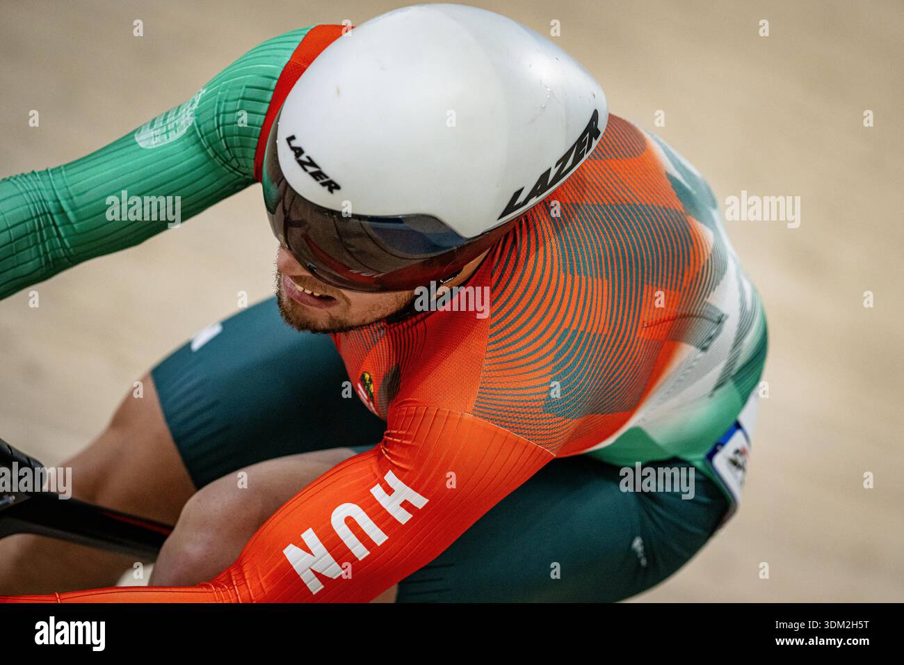 CSENGOI Balint ( HUN )  Hungary  Querformat - quer - horizontal - Landscape - Event/Veranstaltung: UEC Track Cycling European Championships 2026 - Category/Kategorie: Cycling - Track Cycling  European Championships - Location/Ort: Asia - Türkiye - Konya - Discipline: Sprint - Category: Elite Men - Distance: 200 m - Date/Datum: 03.02.2026  Tuesday  Day 3 - Photographer: © Arne Mill - frontalvision.com Stock Photo