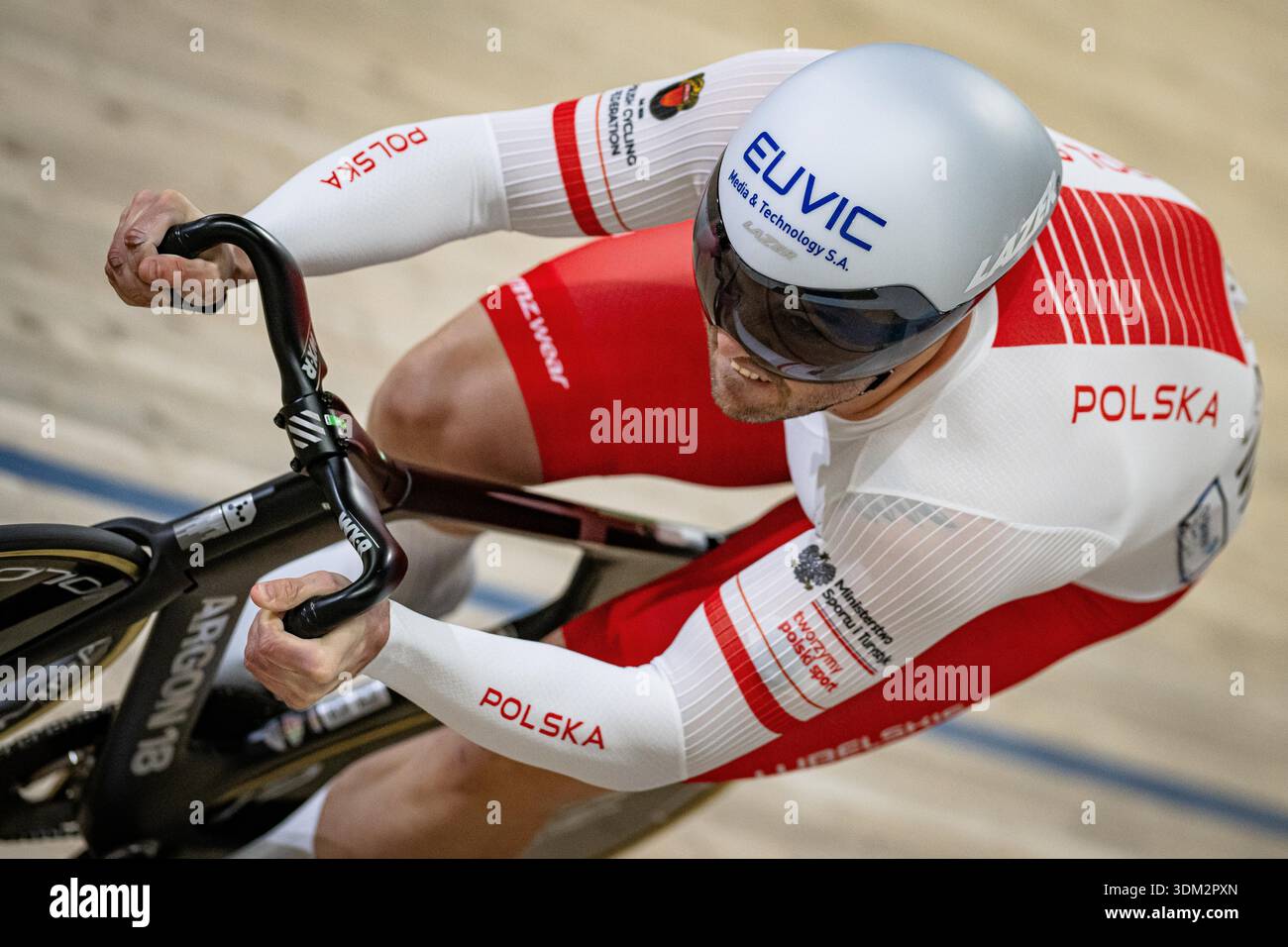 RUDYK Mateusz ( POL )  Poland  Querformat - quer - horizontal - Landscape - Event/Veranstaltung: UEC Track Cycling European Championships 2026 - Category/Kategorie: Cycling - Track Cycling  European Championships - Location/Ort: Asia - Türkiye - Konya - Discipline: Sprint - Category: Elite Men - Distance: 200 m - Date/Datum: 03.02.2026  Tuesday  Day 3 - Photographer: © Arne Mill - frontalvision.com Stock Photo