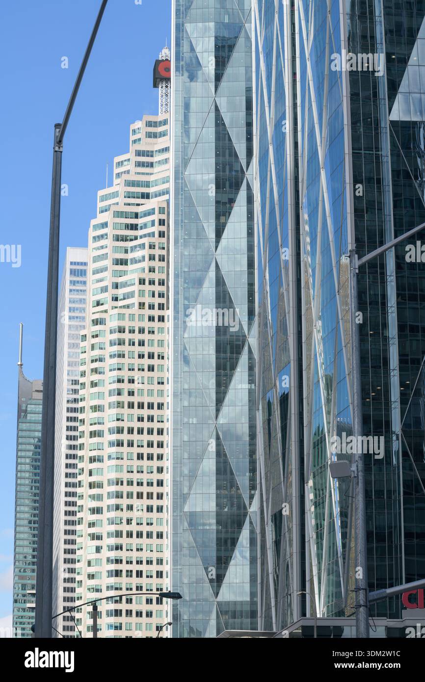 Compression Views telephoto compression view, looking north on Bay St to modern office ...