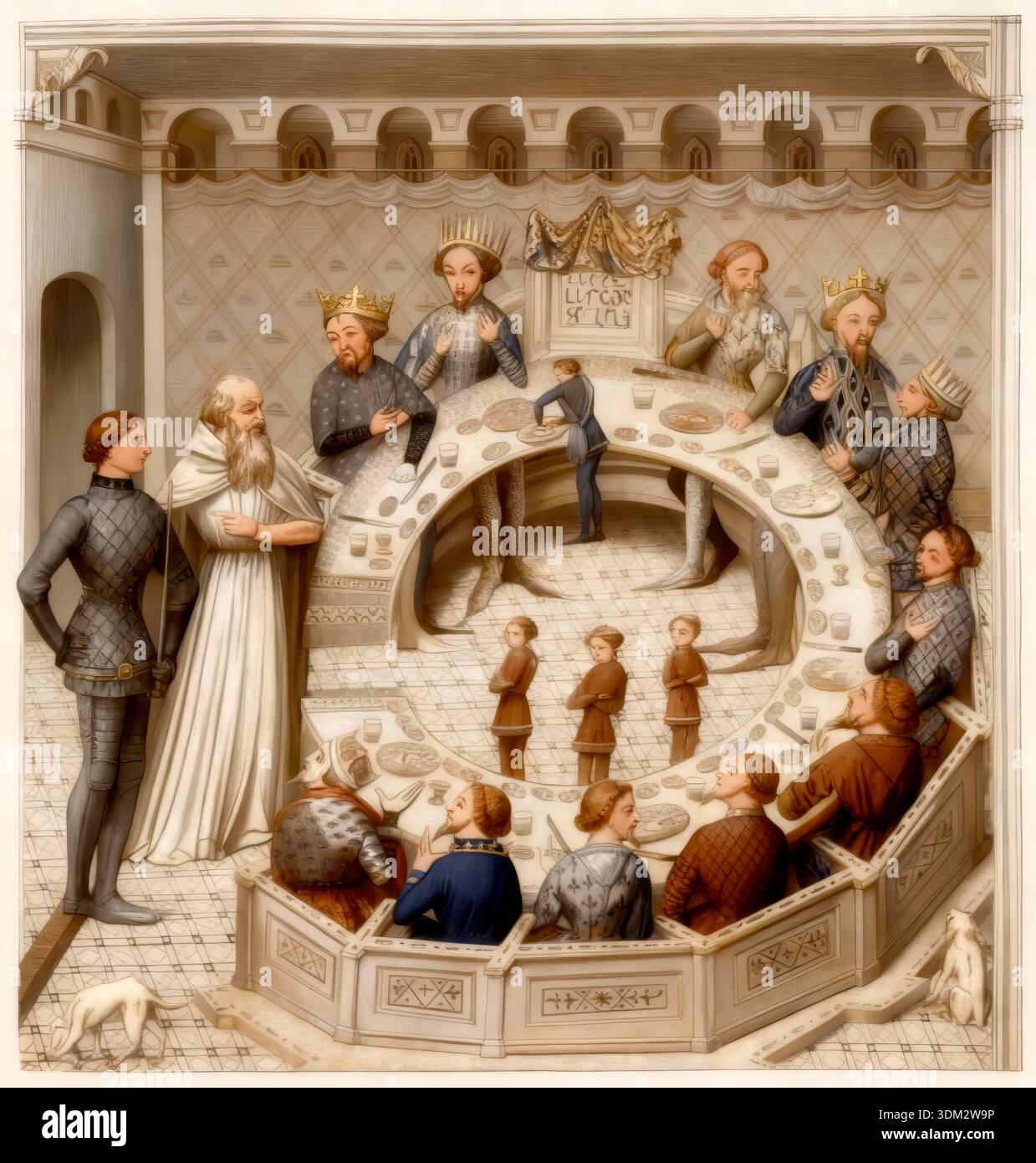 King Arthur and his Round Table, Arthurian legend Stock Photo - Alamy