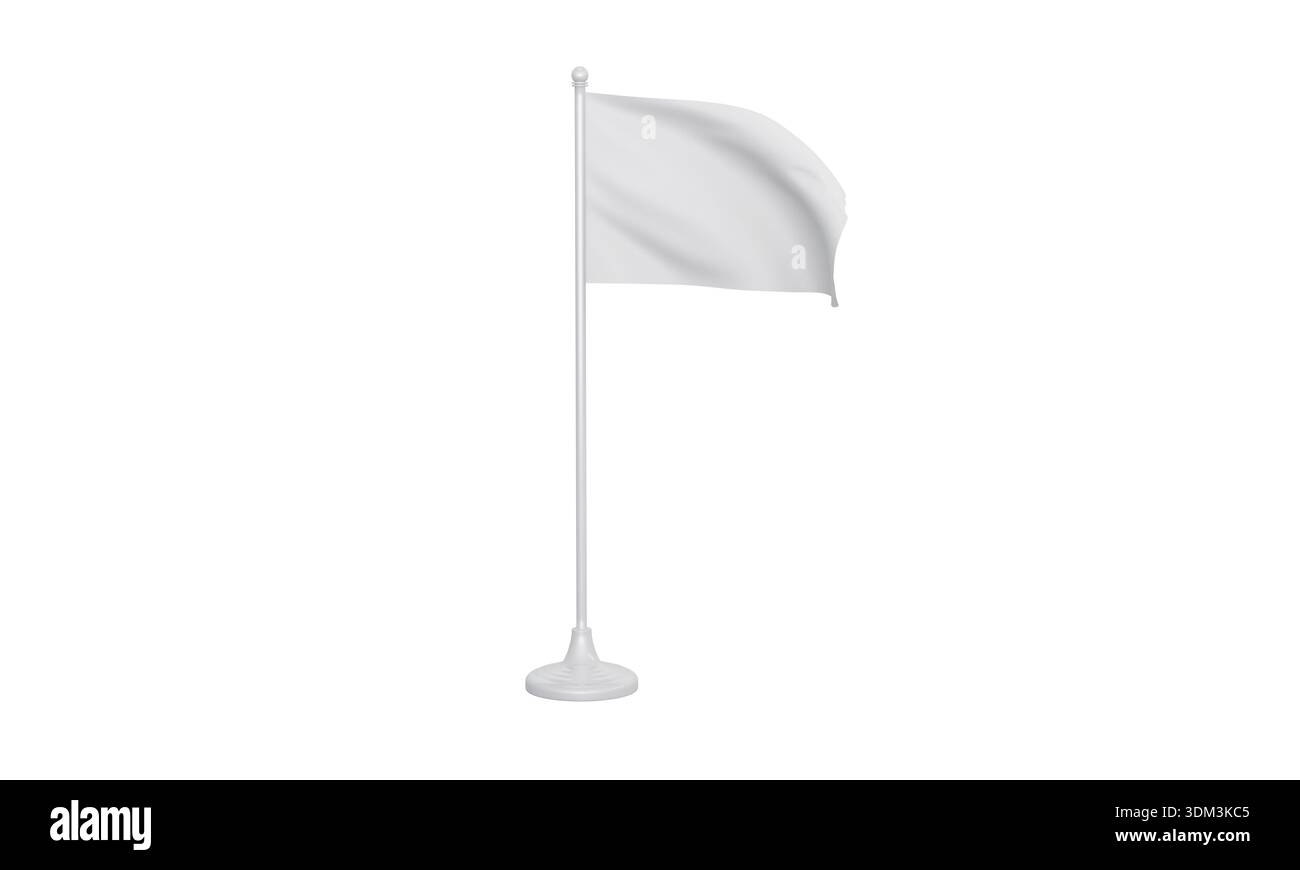 White flag on pole Stock Photo