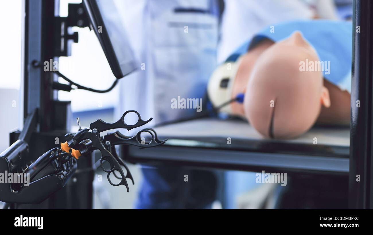 Robotic surgical training system with simulation dummy for medical ...