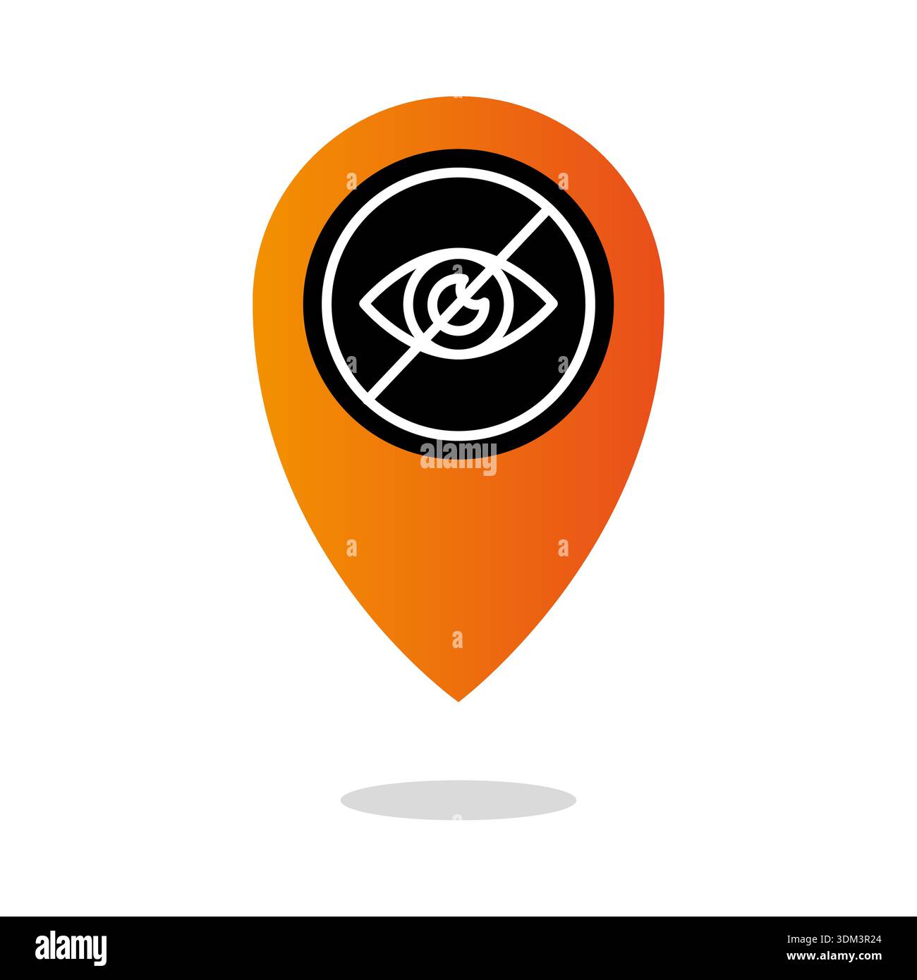 Vision 62 prohibition. Sophisticated visibility illustration. Extraordinary orange Vector. Professional monochromatic backgrounds. EPS 10. Stock Vector
