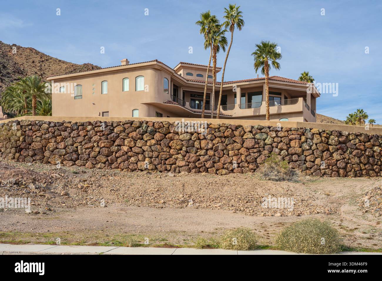 Modern architecture mansion with a view in Boulder city Nevada. Stock Photo