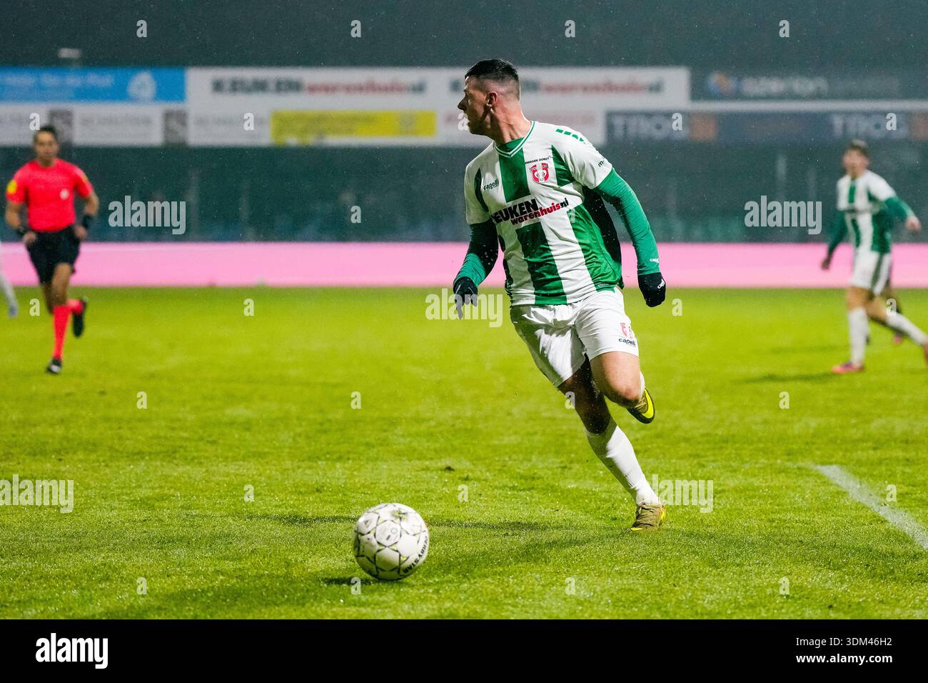 Dordrecht - Nick Venema of FC Dordrecht during the twenty-second  competition round of the 2025/2026 Keuken Kampioen Divisie season. The  match is set between FC Dordrecht - Helmond Sport at M-Scores Stadion